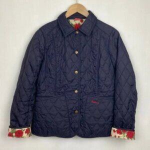 Rare Barbour x Liberty 6 Newark Floral Roses Quilt Jacket Coat 10UK Vintage